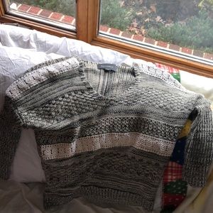 Grey and white sweater